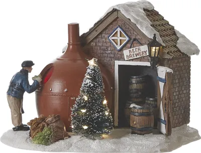 Produktbild von LuVille Weihnachtsdorf-Miniatur Bierbrauerei - L16 x B14 x H12 cm