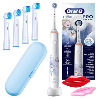 Produktbild von Oral-B Pro 3 Junior Frozen – Kinderzahnbürste – Etui – 5 Bürstenköpfe