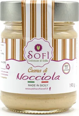 Produktbild von Crema di Nocciola, weiße Haselnusscreme, ohne Palmöl, 190g, Sofì - Dolcezze di Sicilia