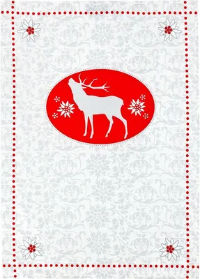 Produktbild von KRACHT  - Geschirrtuch / Tea Towel - Halbleinen, Röhrender Hirsch