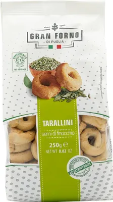 Produktbild von TARALLI AI SEMI DI FINOCCHIO | Taralli mit Fenchelsamen | TERRE DI PUGLIA | 250g | aus Italien | Vorspeisen