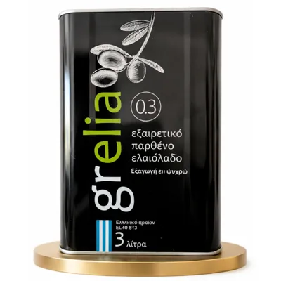 Zdjęcie produktu dla Grecka oliwa z oliwek extra virgin Grelia 0,3% 3 L puszka Koroneiki