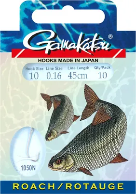 Produktbild von Gamakatsu Rotauge LS1050 70cm - 10 gebundene Angelhaken, Hakengröße/Schnurdurchmesser:Gr. 16 / 0.10mm