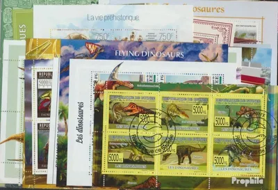 Produktbild von Briefmarken Motive 25 verschiedene Prähistorische Tiere Blöcke