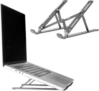Productafbeelding van Accezz Laptop houder - Laptop standaard - Verstelbaar en opvouwbaar - Grijs