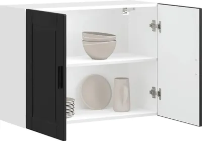 Obrázek produktu pro vidaXL Kuchyňská nástěnná skříňka Porto černá materiál na bázi dřeva