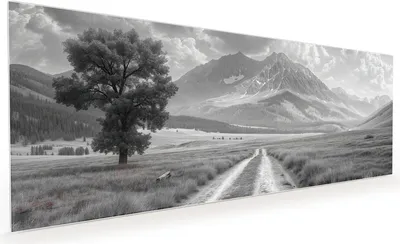 Produktbild von Küchenrückwand Spritzschutz Glas mit Motiv Berglandschaft Weg 40 x 40 cm