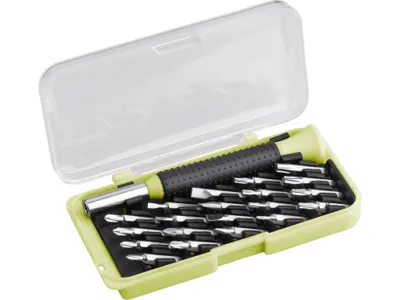 Produktbild von EXTOL CRAFT 919601 Uhrenschraubendreher mit Minispitzen, Satz à 21 Stück, CrV