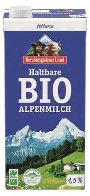 MLEKO ALPEJSKIE UHT (min. 1,5 % TŁUSZCZU) BIO 1 L - BERCHTESGADENER LAND