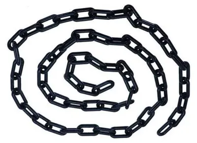 Plastik-Kettenbarriere 2 m x 8 mm, schwarz für Parkplatz & Garten