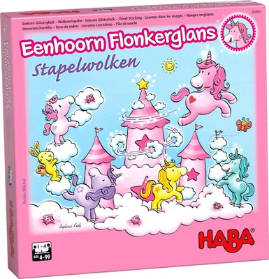 Produktbild von Haba Brettspiel Einhorn Glitzerglanz - Stapelwolken kooperatives Kinderspiel
