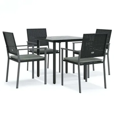 Produktbild von vidaXL 5-tlg. Garten-Essgruppe mit Kissen Poly Rattan und Stahl