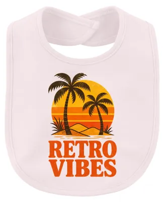 Produktbild von Retro Vibes Palmen Strand Sunset Sommer Urlaub Vintage 80s Insel Baby Lätzchen, Pink