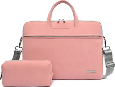 Produktbild von 14 Zoll Frauen Männer Computer Handtaschen Kunstleder Laptoptaschen, rosa