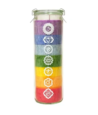 Produktbild von Chakrakerze Duftlos - Big Jumbo Windlicht im Weckglas von Candle Factory