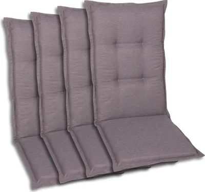 Produktbild von GO-DE Textil, Sesselauflage Hochlehner, 4er-Set, Farbe: taupe, Maße ca.: 120 cm x 50 cm x 7 cm