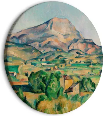 Produktbild von Italienischer Leinwand Rundes Bild - Mont Sainte-Victoire (Paul Cézanne) 60x60 cm Reproduktionen l-G-10024-bc-a