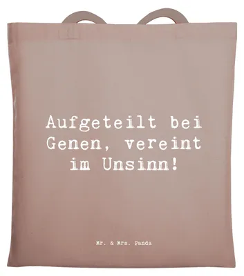 Produktbild von Mr. & Mrs. Panda festivaltasche Spruch Halbbruder Unsinn - Braun Pastell - Geschenk, Freude, Stoffbeutel, Verbundenheit, Geschwister, Tote Bag, Zusammenhalt, Familie