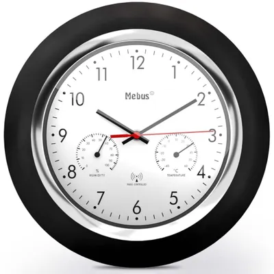Imagen del producto de Mebus 19453: Reloj de pared con indicador de temperatura y humedad