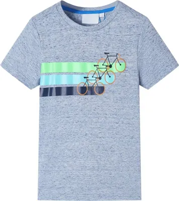 Produktbild von Kinder-Kurzarmshirt Blau Melange 116
