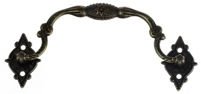 Produktbild von Griff für Schubladen, Schatullen und mehr, 9,6 x 3,6 cm, antikmessing (1 Set)