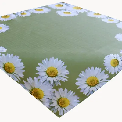 Produktbild von Tischdecke 130x170 cm oliv grün Gänseblümchen Frühling Gartendecke Mitteldecke