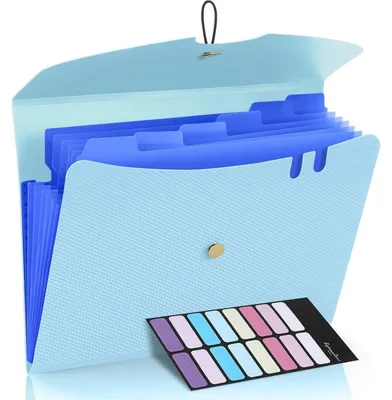 Produktbild von Dokumentenmappe A4 mit 7 Fächern, erweiterbar, blau