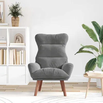 Produktbild von "Winterschlussverkauf "Einzelsessel moderne - CLORIS - Loungesessel - Dunkelgrau 69 x 74 x 93 cm Samt - 69 x 74 x 93 cm - NeuMöbel2728214