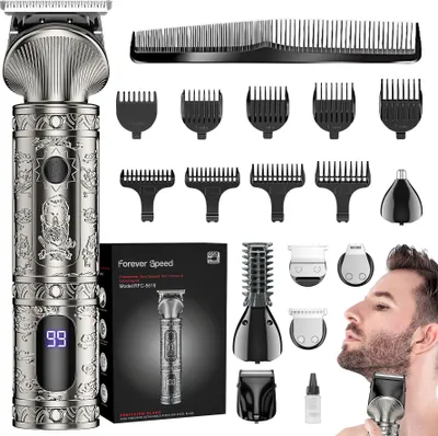 Image de Speed Tondeuse à cheveux professionnelle,6 en 1 Tondeuse à cheveux set Pour hommes Tondeuse à cheveux Tondeuse à barbe, Tondeuse de précision Indicateur LED