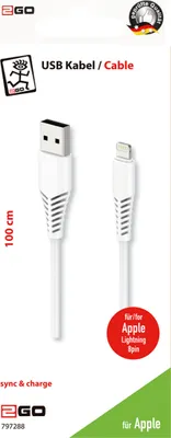 Produktbild von 2GO USB Lade-/Datenkabel Apple Lightning   1m weiß