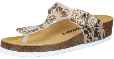 Produktbild von Dr. Brinkmann Damen Pantolette Zehentrenner mit Keilabsatz 700903, Größe:41 EU, Farbe:Mehrfarbig