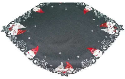 Immagine prodotto di AMIRA Tovaglia natalizia gnomo poliestere grigio scuro 85 x 85 cm