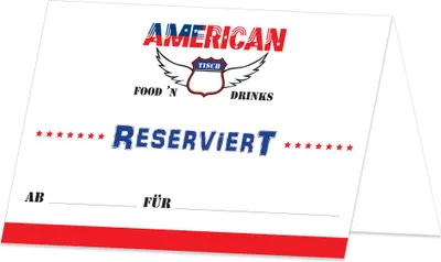 Produktbild von PRICARO Tischreservierung "Amerikanisch", 100 Stück