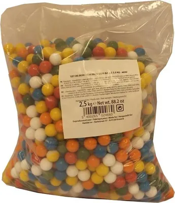 Produktbild von Fun Chewing Gum Balls mini 2500g Beutel (Bunte Kaugummi Kugeln)