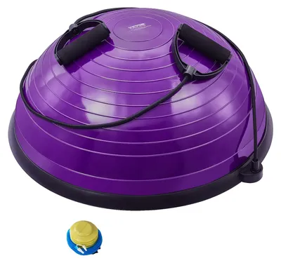 Productafbeelding van VEVOR halve fitnessbal, 23 inch balansbal, 660 lbs stabiliteitsbal, yogabal met weerstandsbanden en voetpomp, kracht-fitnessbal voor de thuisgym, voor training van het hele lichaam
