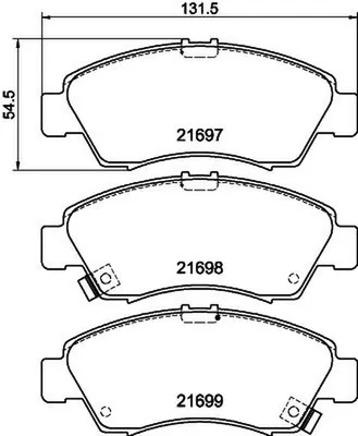 Produktbild von HELLA Bremsbeläge Satz Vorne Bremsklötze für HONDA Jazz II Schrägheck (GD, GE3, GE2) 8DB 355 016-521