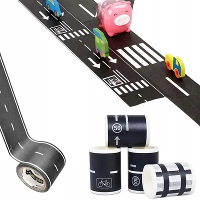Produktbild von Selbstklebendes Straßenband für Kinder-Autorennbahn 500x5cm