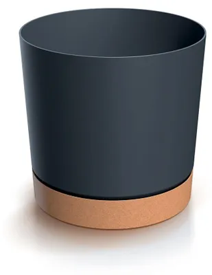 Produktbild von Blumentopf TUBOS PM mit Schale anthrazit/braun matt 39 cm