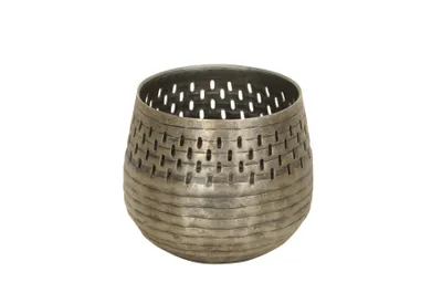 Produktbild von Windlicht Metall antiksilber Antik Look H12,5 D14,5cm