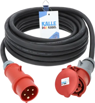 Produktbild von Kalle CEE Gummi-Verlängerungskabel H07RN-F 5G 4,0 mm² 5 Meter mit Phasenwender 400V 32A IP44