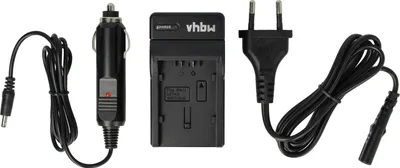 Produktbild von vhbw Ladegerät kompatibel mit Hitachi DZ-MV350E, DZ-MV350A, DZ-MV380E, DZ-MV380A, DZ-MV580A, DZ-MV550A Kamera - Ladeschale, Kfz-Adapter Ladeanzeige