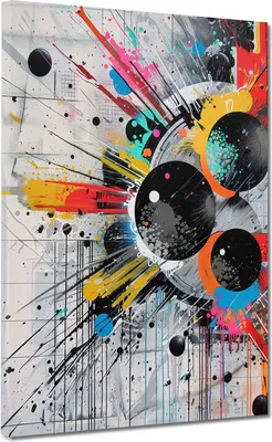 Produktbild von Abstrakt modern mit Farbexplosion Leinwandbild Wandbild Kunstdruck XL Wanddeko: 30x40x2cm