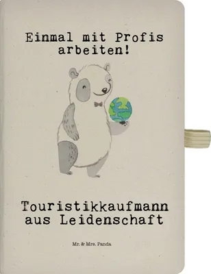 Produktbild von Mr. & Mrs. Panda Notizheft Touristikkaufmann Leidenschaft - Transparent - Geschenk, Journal, Reisetagebuch, Tagebuch, notizbuch, Adressbuch, kariertes