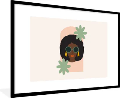 Produktbild von MuchoWow® Gerahmtes Poster Porträt - Sommer - Frau 90x60 cm - Poster mit Schwarzem Bilderrahmen Wandposter Rahmen Foto Bilder - Wanddekoration - Fotos