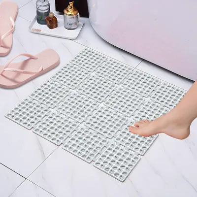 Zdjęcie produktu dla Omgoods - Mata pod prysznic antypoślizgowa, 60 x 60 cm, z przyssawkami
