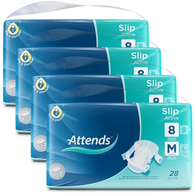 Produktbild von Attends Slip Active 8 M Inkontinenzslips Windeln 112 Stück Hüftumfang 75-110cm