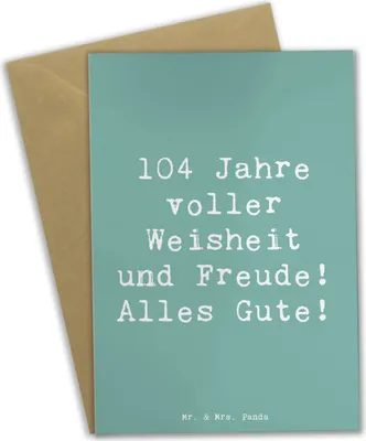 Produktbild von Mr. & Mrs. Panda babykarte Spruch 104. Geburtstag - Meeresbrise - Geschenk, hochzeitskarten, Happy Birthday, Glückwunsch, Feier, einladungskarten, weihnachtskarten, Liebe