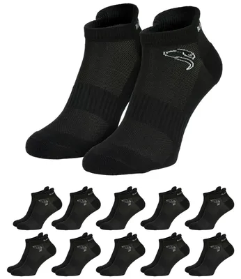Produktbild von 10 Paar Sneaker Socken Sport - Herren Damen - Atmungsaktiv, leicht und bequem - Schwarz - 39/42