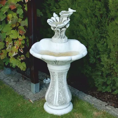 Immagine prodotto di Fontana in stile Art Nouveau Casa Padrino, bianco/grigio, altezza 111 cm - Elegante fontana da giardino