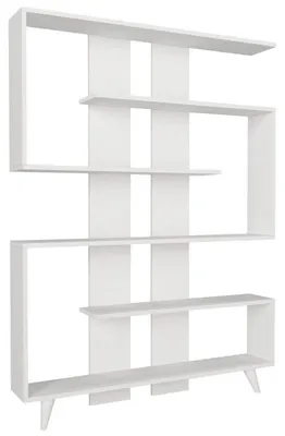 Image de Bibliothèque Étagère blanche L 120 cm, nombreuses étagères, style scandinave
